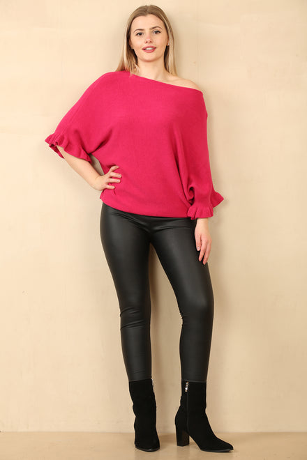 FRILL SLEEVE JUMPER (14955989369216) (14955996119424)