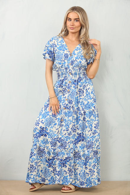 FLORAL PRINT BUTTON MAXI(MIXED COLOUR PACK) (15114763207040)