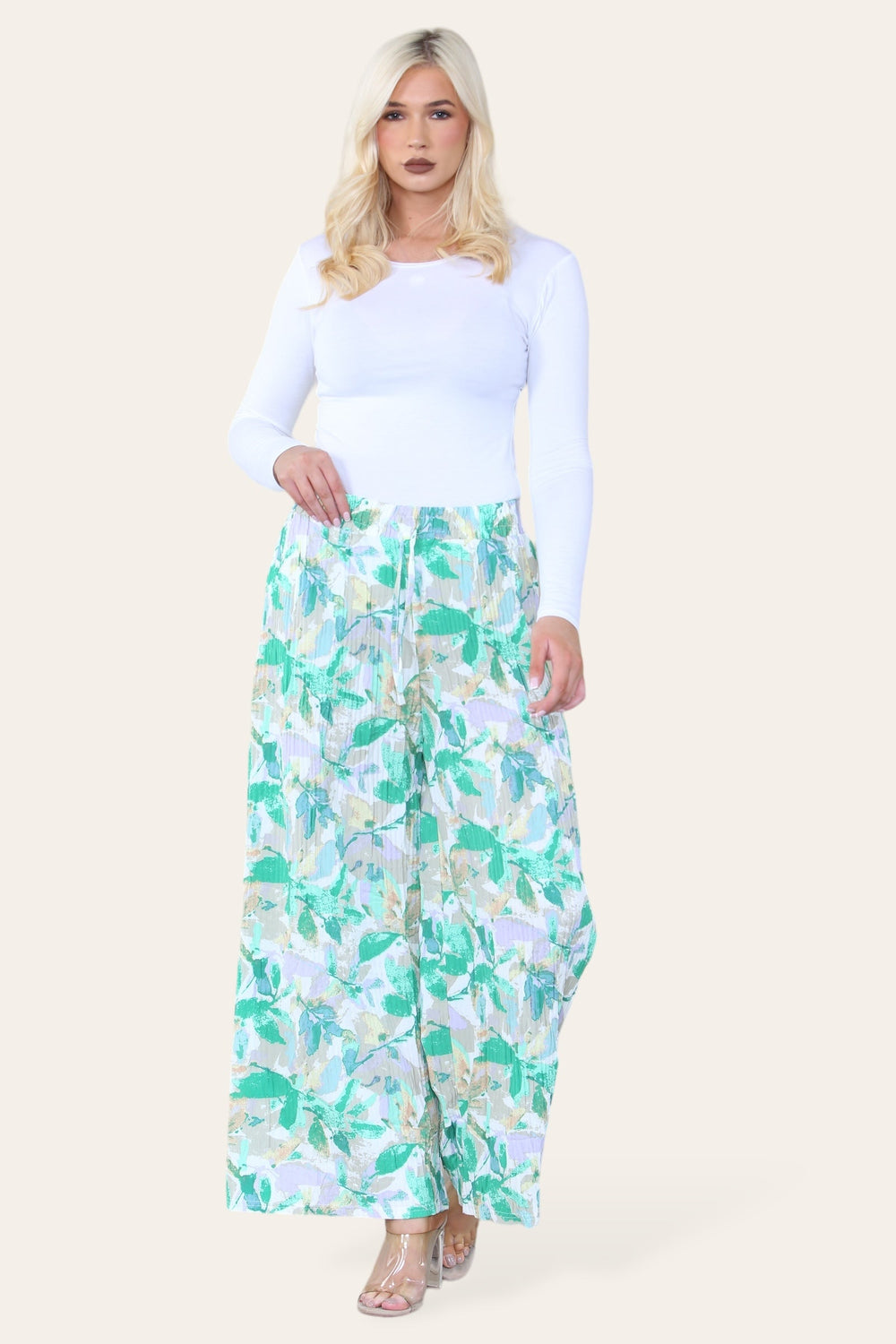 PRINTED PLEATED TROUSER(MIXED COLOUR PACK) (8387825991928) (8426763256056)