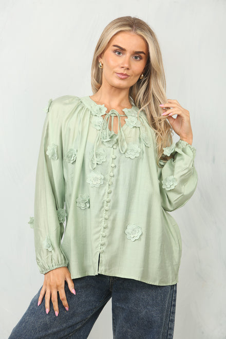 DETAIL FLORAL SHIRT (15114769990016)