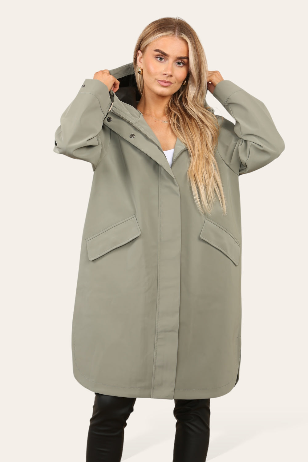 OVERSIZED POCKET DETAIL RAIN COAT (8725785772280)