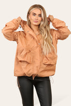 RUCHED SLEEVE RAIN COAT (8724263305464) (15237501518208)