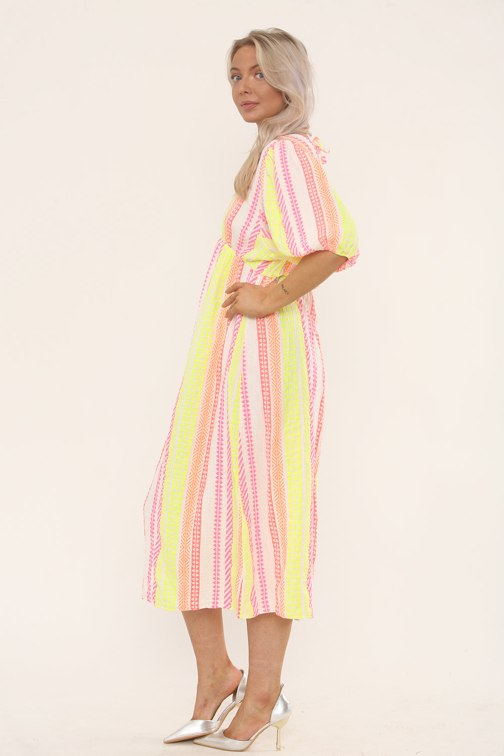 PRINTED PUFF SLEEVE MAXI (15191289856384)
