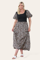 PUFF SLEEVE RIB VEST DRESS (8657379983608)