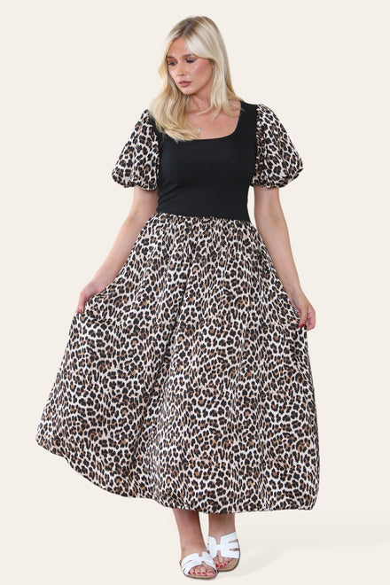 PUFF SLEEVE RIB VEST DRESS (8657379983608)
