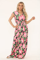 FLORAL PRINT GOLD FOIL MAXI (15200105791872) (15219627557248)