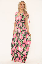 FLORAL PRINT GOLD FOIL MAXI (15200105791872) (15219627557248)