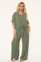 FRONT TIE BUTTON DETAIL CO-ORD SET (15202966929792) (15256091296128)