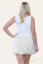 PUFF DETAIL RIB VEST MINI DRESS (8652658114808)