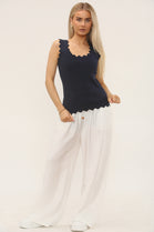 KNITTED SCALLOPED VEST (15207157989760) (15227793473920)