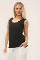 FRILL HEM RIBBED VEST (15213706707328)