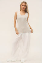 FRILL HEM RIBBED VEST (15213710082432) (15227671314816)