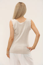 FRILL HEM RIBBED VEST (15213710082432) (15227671314816)