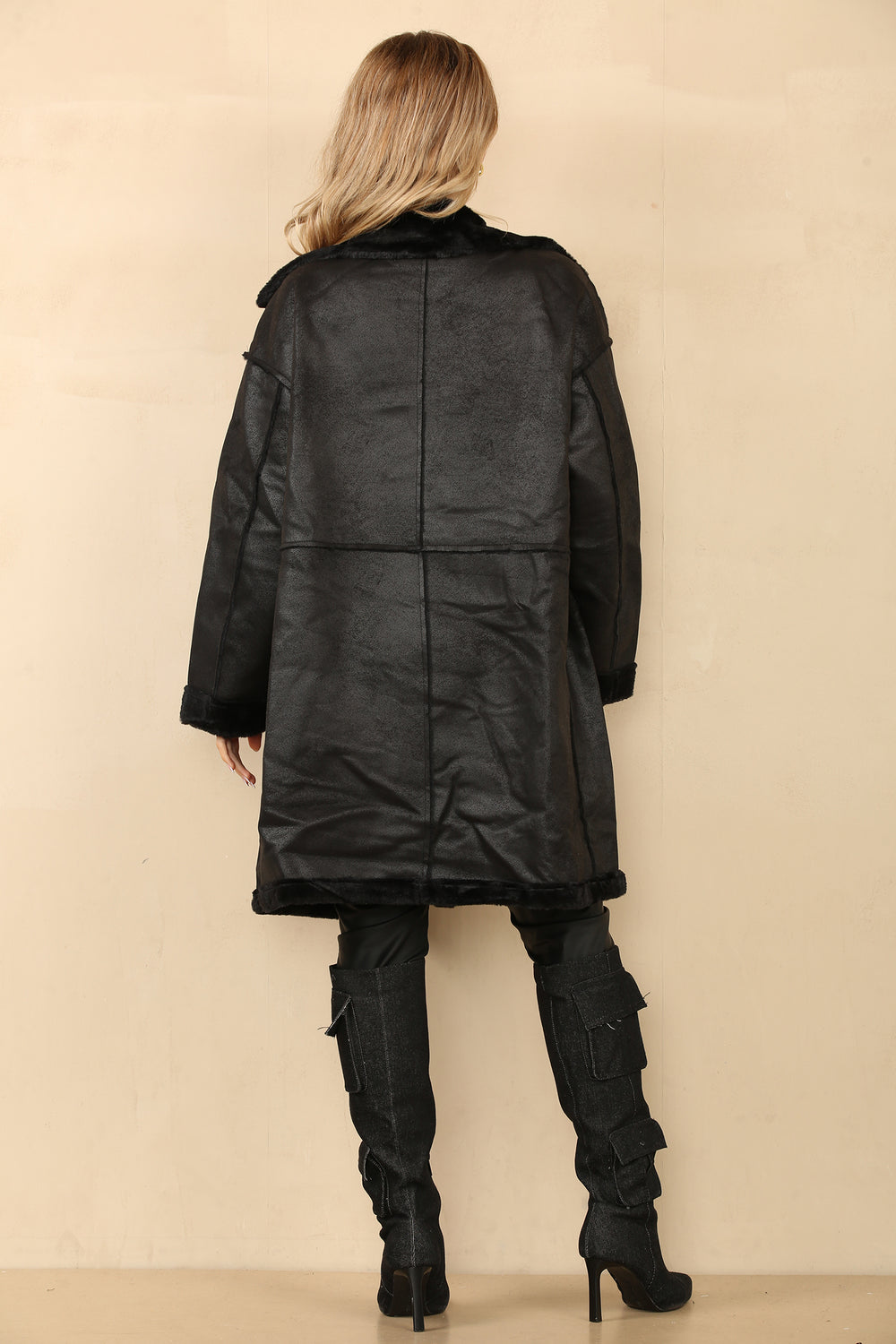 DEMI SHEEP SKIN LONGLLINE JACKET (8738310553848)