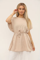 POPLIN BELTED OVERSIZED BLOUSE (15207182827904) (15222576546176)
