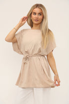POPLIN BELTED OVERSIZED BLOUSE (15207182827904) (15222576546176)