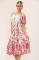 OFF SHOULDER BUTTON DRESS (MIXED COLOUR PACK) (15216937501056)