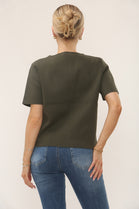 CAP SLEEVE GOLD BUTTON KNIT TOP (15220988215680)