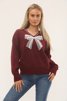BOW PEARL DETAIL JUMPER (15234965307776) (15295658951040)