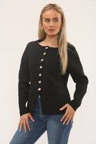 GOLD BUTTON LONG SLEEVE KNITTED TOP (15229460873600)