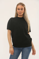 CAP SLEEVE PLAIN KNIT JUMPER (15229595550080)