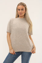 CAP SLEEVE PLAIN KNIT JUMPER (15229570908544)