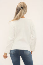 ASYMMETRIC LONG SLEEVE GOLD BUTTON KNITTED TOP (15235000500608) (15248378298752)