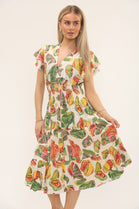 PRINTED BUTTON DETAIL DRESS(MIXED COLOUR PACK) (15229383180672)