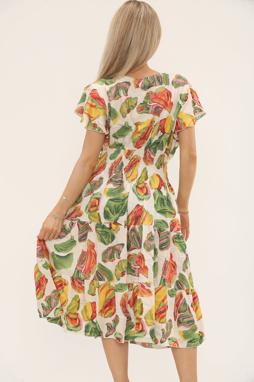 PRINTED BUTTON DETAIL DRESS(MIXED COLOUR PACK) (15229383180672)