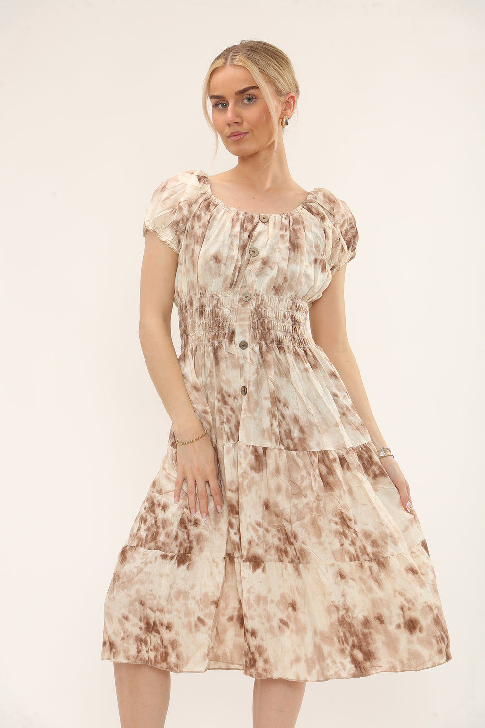 Tiedye button detail dress(Mixed colour pack) (15250010210688)