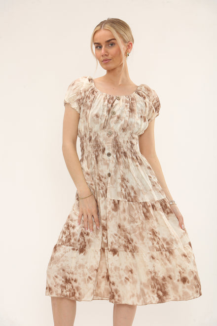 Tiedye button detail dress(Mixed colour pack) (15250010210688)
