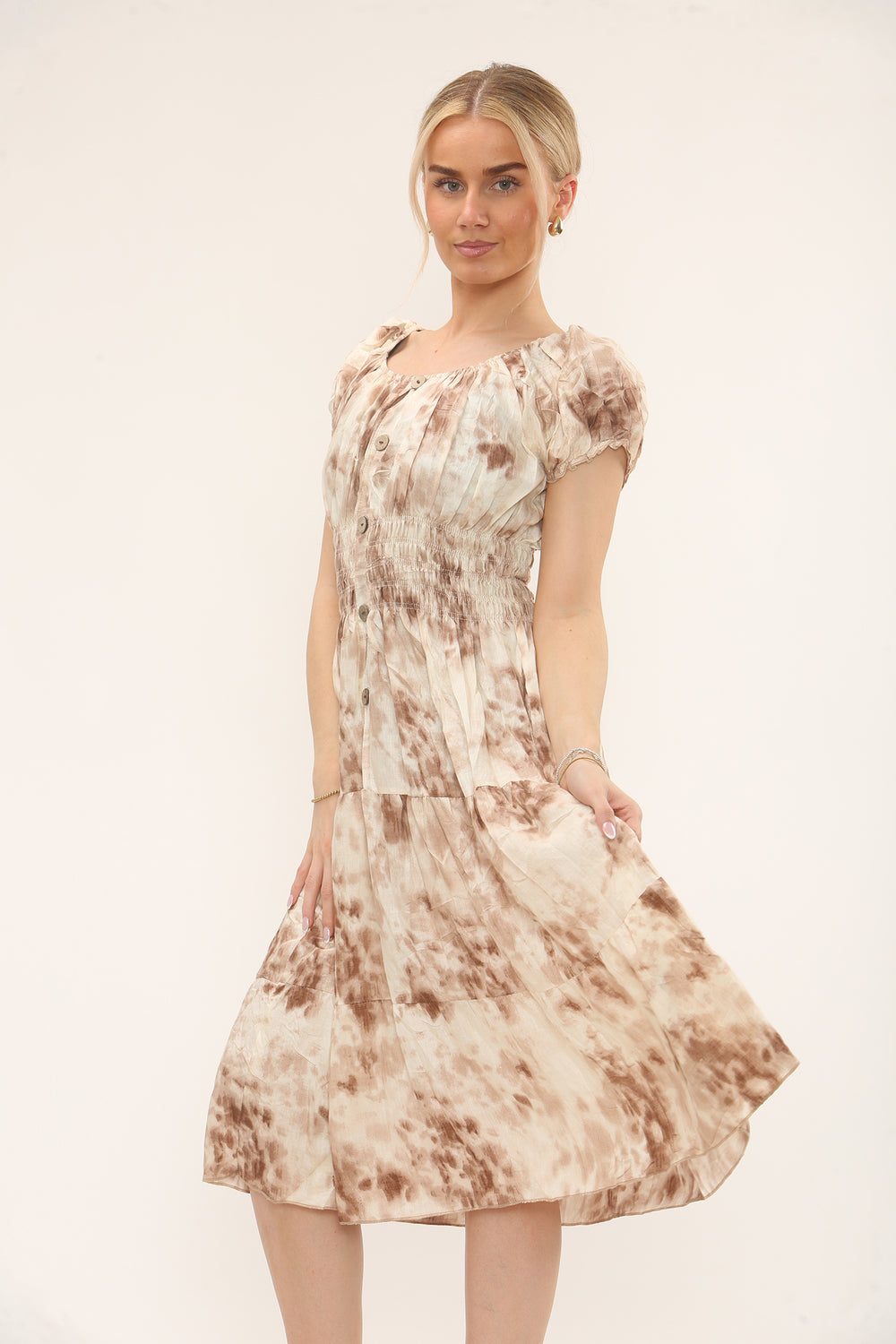 Tiedye button detail dress(Mixed colour pack) (15250010210688)