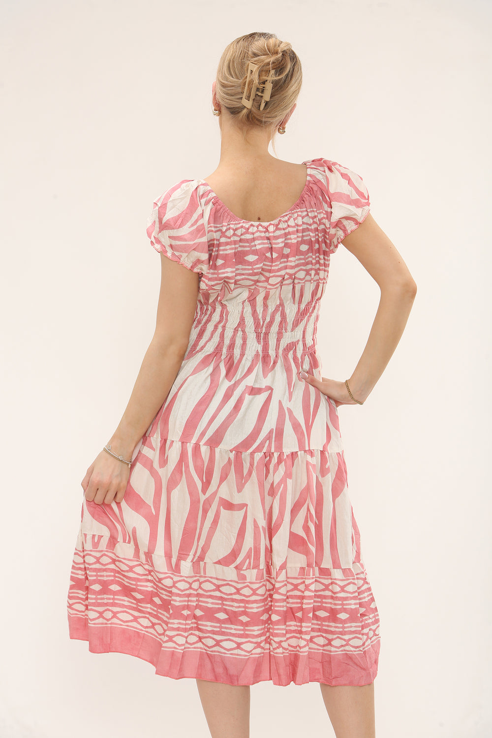 ZEBRA BUTTON DETAIL DRESS(MIXED COLOUR PACK) (15243312464256)