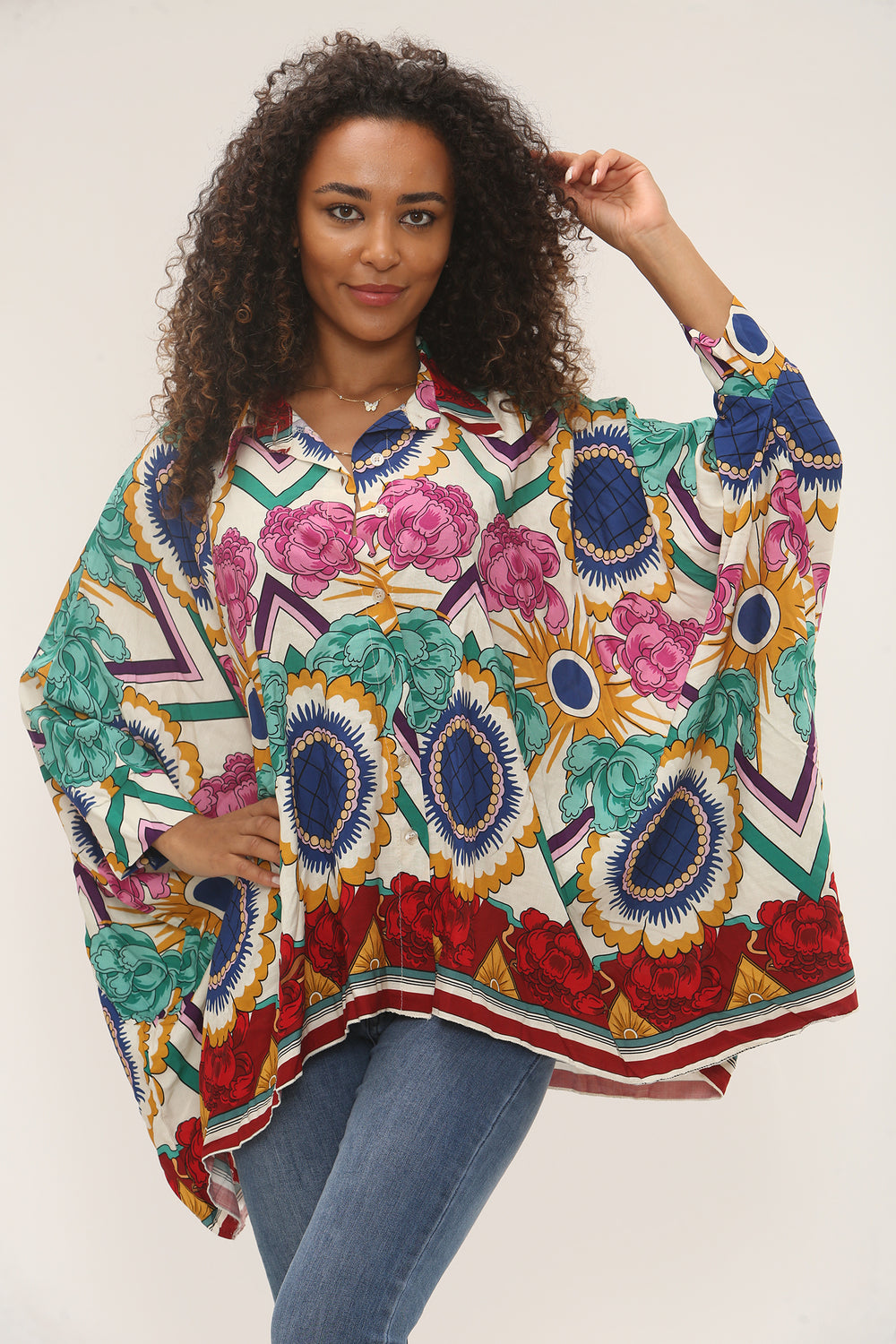Printed Oversized shirt (15251558007168)