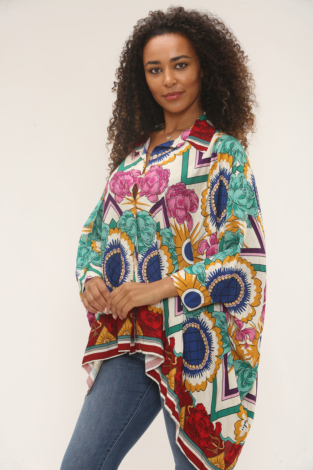 Printed Oversized shirt (15251558007168)