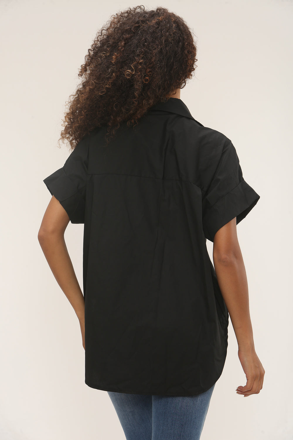 Starfish button detail oversized shirt (15255303815552)