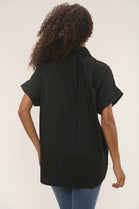 Starfish button detail oversized shirt (15255303815552)