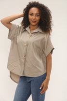 Starfish button detail oversized shirt (15255302275456)