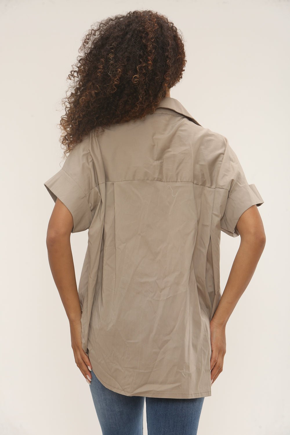 Starfish button detail oversized shirt (15255302275456)