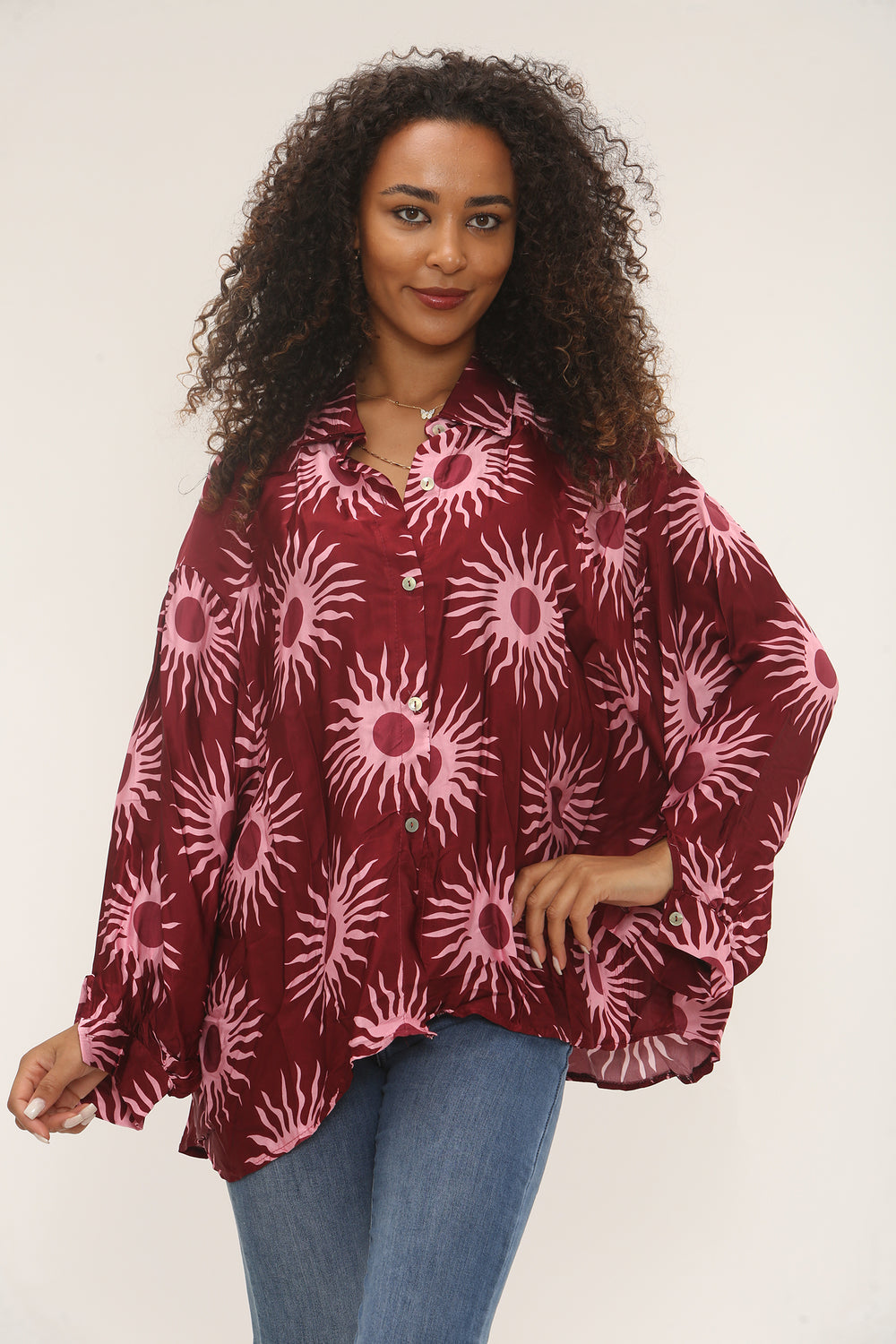 Sun Print Oversized Shirt (15251550404992)