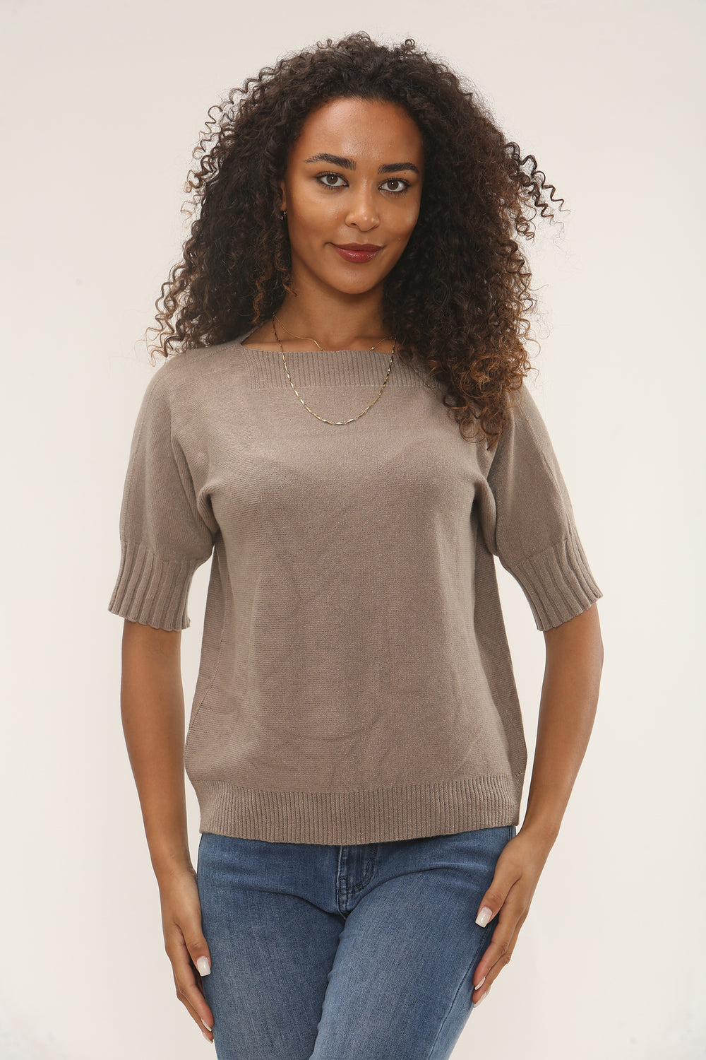 Puff sleeve Knit Jumper (15255347003776) (15293704733056)