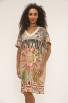 Abstract print glitter tunic (15251522224512)