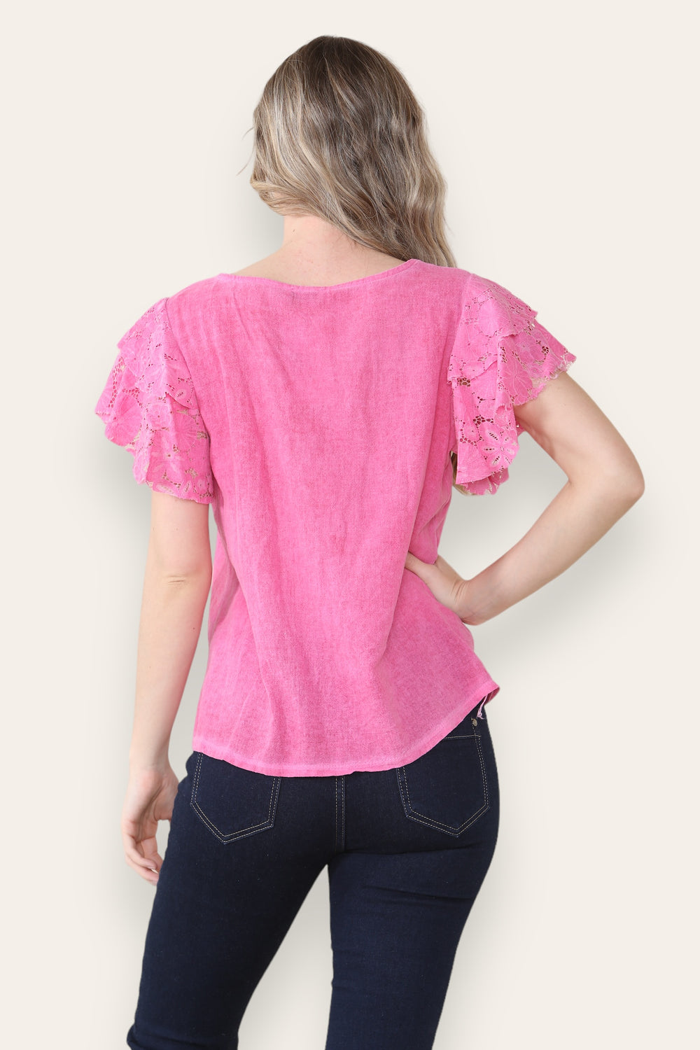 LACE SLEEVE TOP (8443815002360)