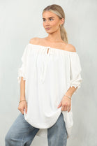 OFF THE SHOULDER OVERSIZED BOW BLOUSE (15130850525568)