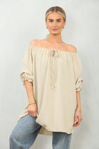 OFF THE SHOULDER OVERSIZED BOW BLOUSE (15130858291584)