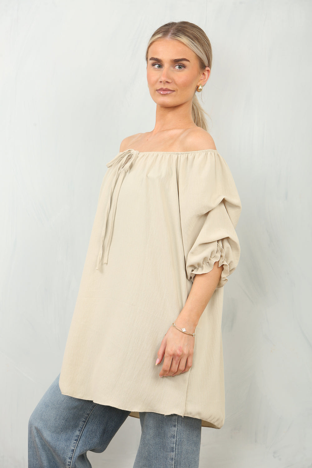 OFF THE SHOULDER OVERSIZED BOW BLOUSE (15130858291584)