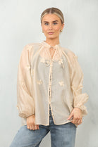3D FLOWER TIEUP SHIRT (15135009866112)