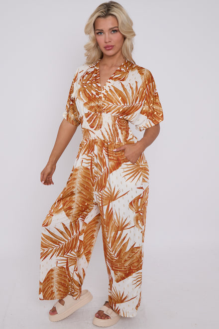 PRINTED LEAF JUMPSUIT (MIXED  COLOUR PACK) (8377526354168)
