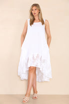 DETAILED LACE LINEN DRESS (8022014558456)