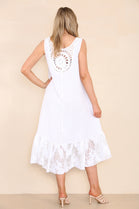 DETAILED LACE LINEN DRESS (8022014558456)